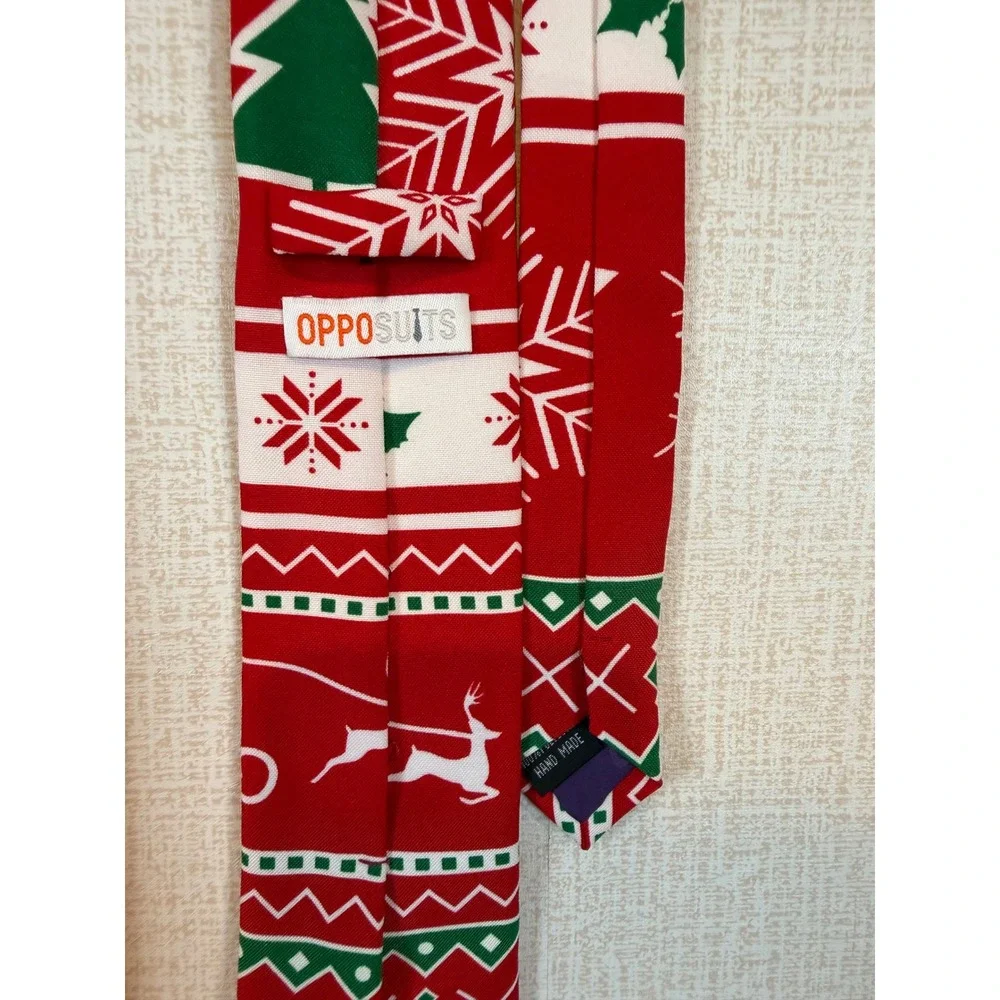 OppoSuits Mens Christmas Fair Isle Dress Pants & Tie Red Santa US 44 Ugly Xmas